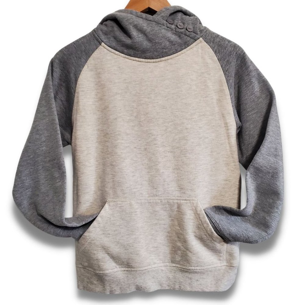 Ouray Women's Small Grey and Tan Pull Over Button Hoodie
